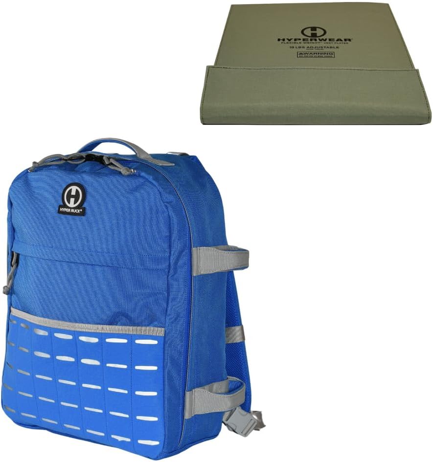 HYPERWEAR® Rucking Backpack with Weights for Walking - 20L Adjustable Weighted Ruck Pack, FlexLoad Plate System