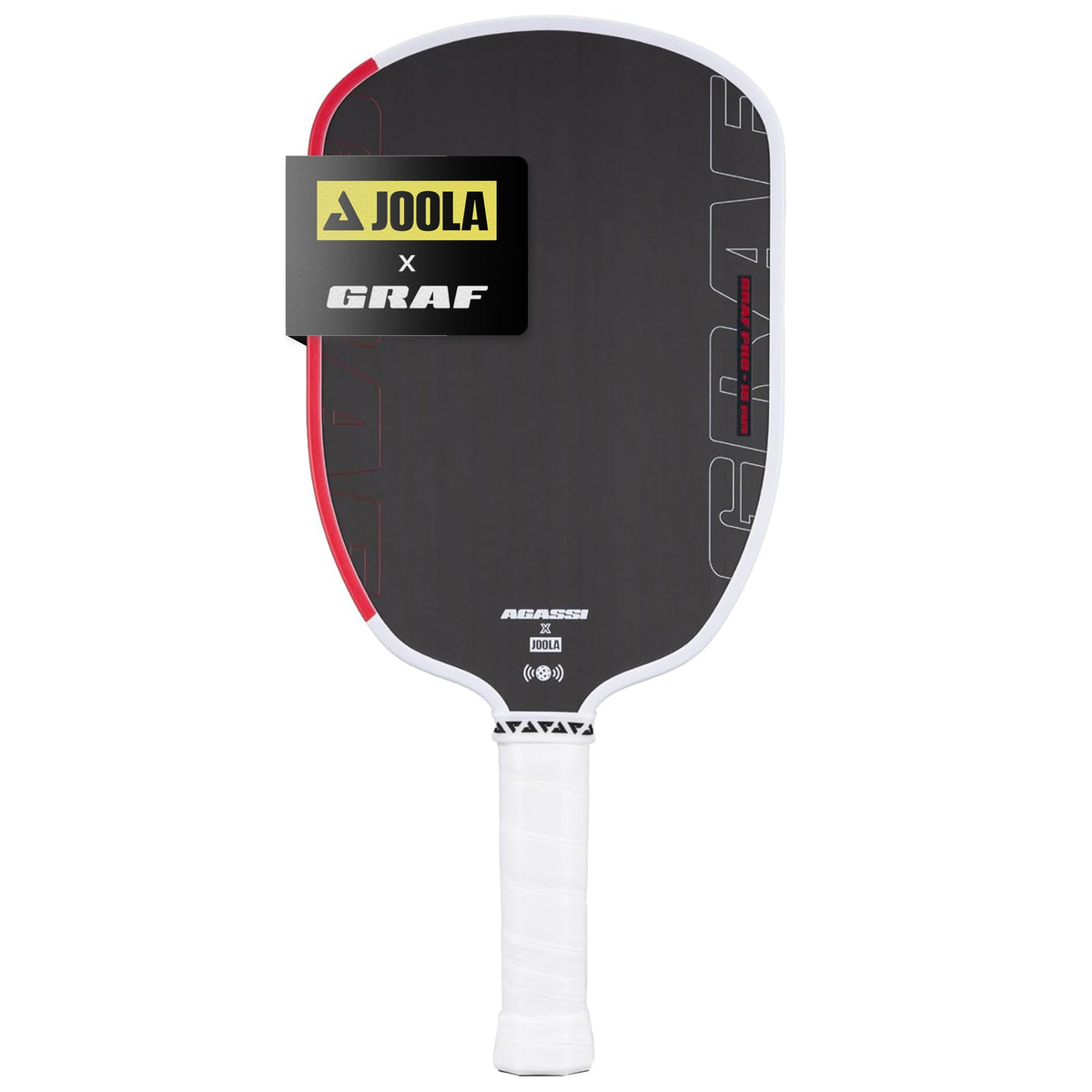 JOOLA Agassi PRO IV 16mm Pickleball Paddle w/Extended Sweet Spot - Carbon Fiber Surface Increases Spin & Control - SK Film for Power & Larger Sweet spot - UPA-A Certified - USAP Approved - NFC Chip