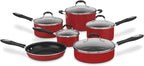 Cuisinart 55-11R 11-Piece Set Advantage Nonstick Cookware, Red