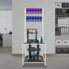 3D Printer Stand with Filament Storage Rack, 2-Tier Heavy Duty Mobile Printer Table with Wheels for Studio Office Storage and Organization