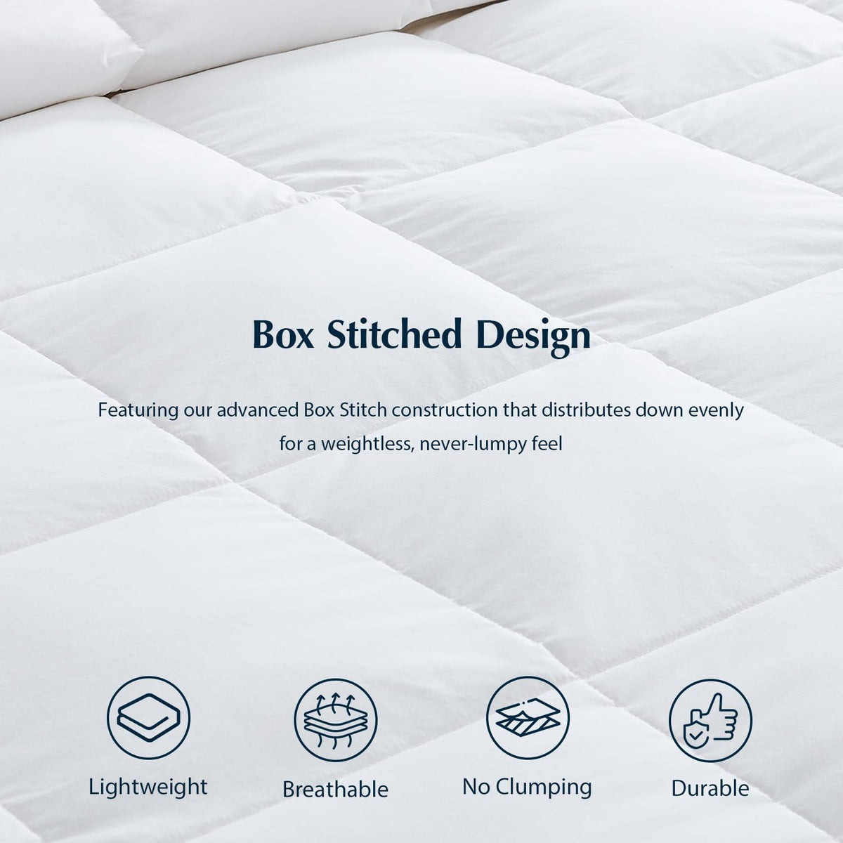 Pacific Coast Lightweight Goose Feather Down Fiber Comforters King Size, Summer Duvet Insert, Ultra Soft, Breathable, Hotel Luxury Bedding Comforter with 8 Tabs, White, 106 x 90 inches