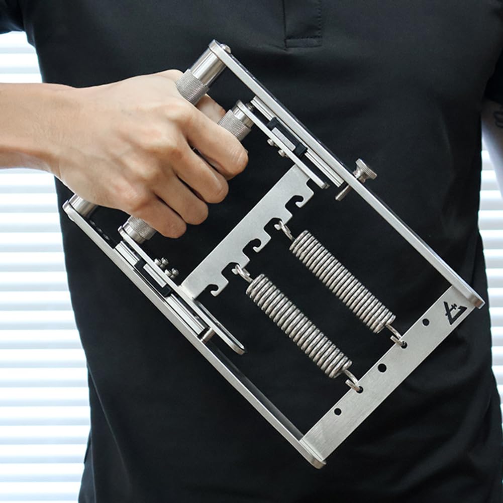 Strengthen Hand Grip Exerciser, Stainless Steel Hand Grip Strengthener, Maximum Load 330Lbs/150kg, 4mm-30mm Grip Distance Adjustable, for Wrist Forearm Finger Muscle Training