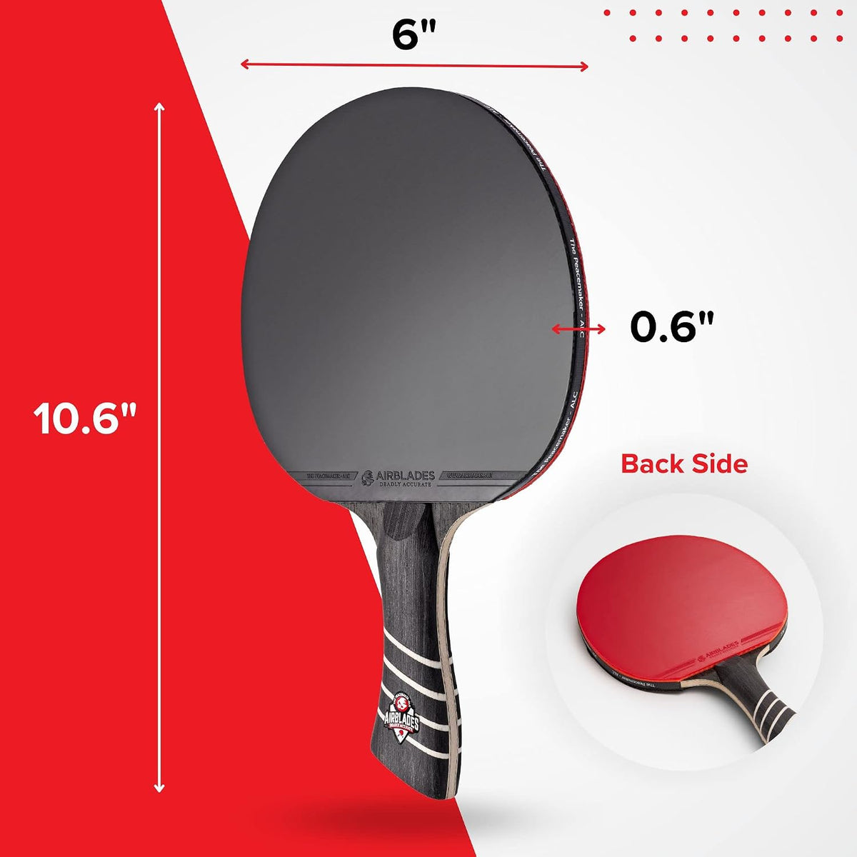The Peace Maker ALC - Professional Ping Pong Paddle - Carbon Fiber Table Tennis Racket Producing Maximum Spin & Control for All Levels - Hard Carry Case & Ergonomic Handle.