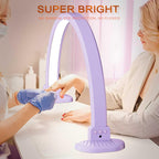 Half Moon Light for Nail Desk, 30 in 45W Half Moon Nail Lamp, Adjustable Brightness Color Temperature Moon Lamp Nail Tech, Arch Nail Lamp, Manicure Lamp Table Light