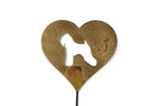 Pet Dog, Cat, Rabbit or Bird Keepsake Memorial Heart Garden Stake 20 to 28 Inches Tall (Large Heart, 28" Tall, Cairn Terrier, Naturally Rusted)