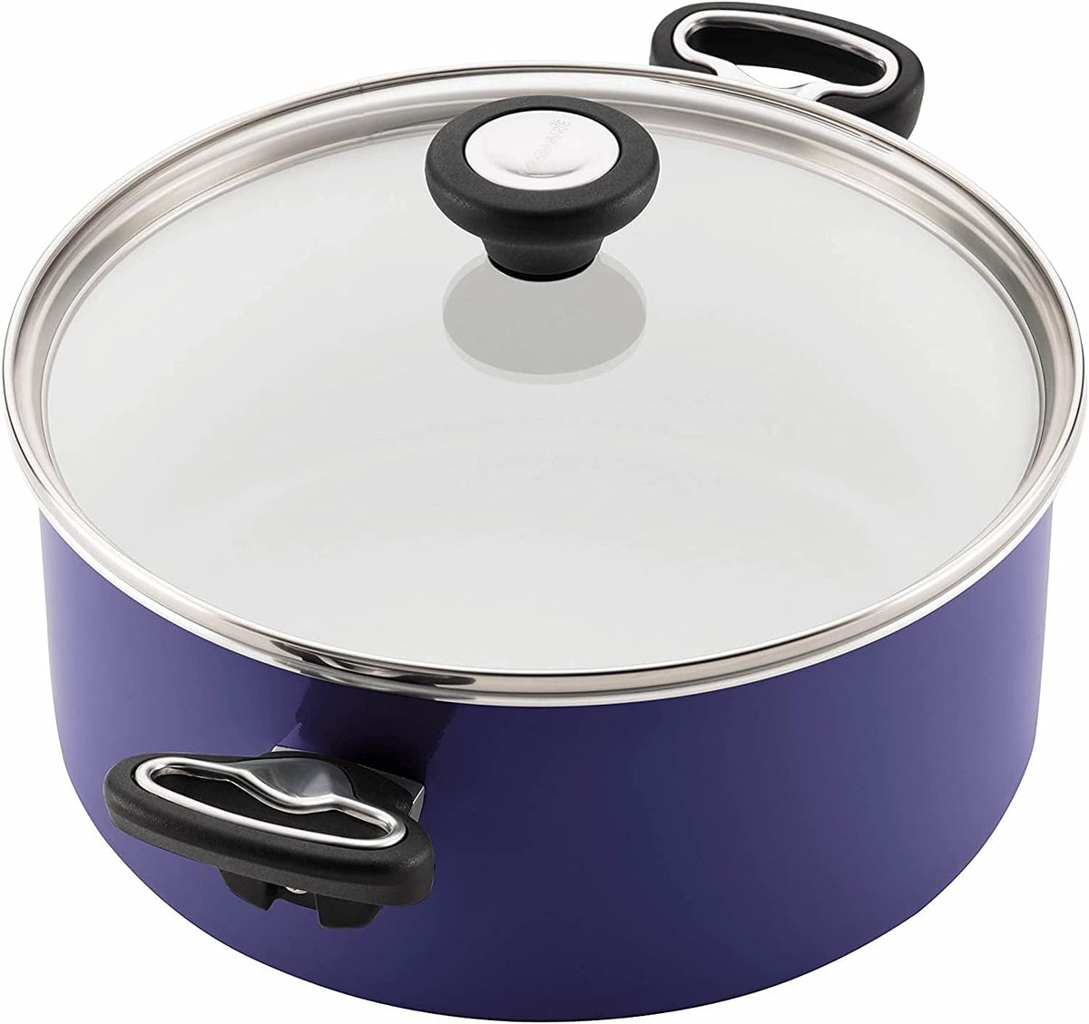 Farberware 17490 Ceramic Dishwasher Safe Nonstick Cookware Set / Pots and Pans Set - 12 Piece, Blue