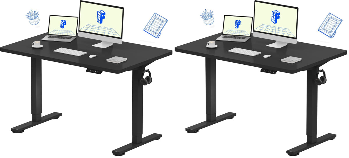FLEXISPOT EN1 One-Piece Standing Desk, Electric Adjustable with 4 Memory Presets, 176 LBS Capacity, Stable & Quiet, Seamless Desktop for Home Office & Dual Monitors, 55"x28" White(White Frame)
