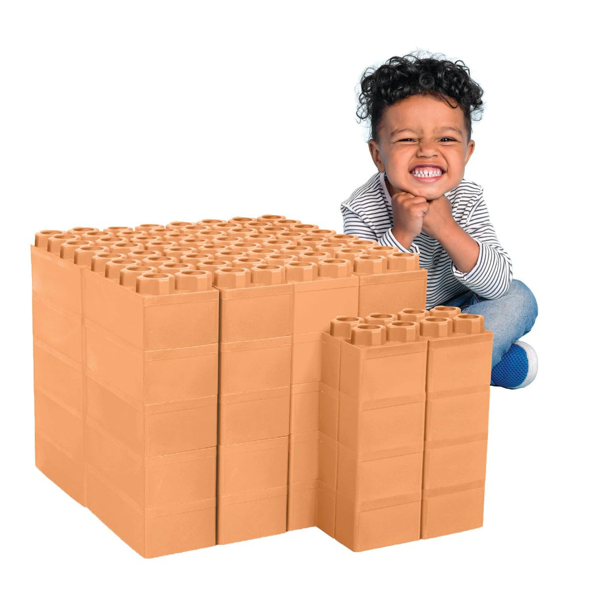 BiggoBlocks Big Blocks for Kids Ages 4-8 — Indoor & Outdoor Blocks for Kids Games — Large Building Blocks (48 pc) Learner Set