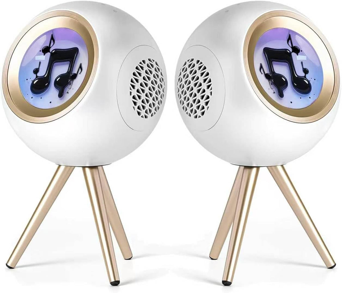 Ferrofluid Speaker, 30W High-Power Audio Visualizer Bluetooth Speaker Enhanced Bass&Crisp Highs, Dual Stereo Channel,TWS paired,Vibrant Ambient Colorlight,Desktop Ferrofluid Toy for PC&Phone