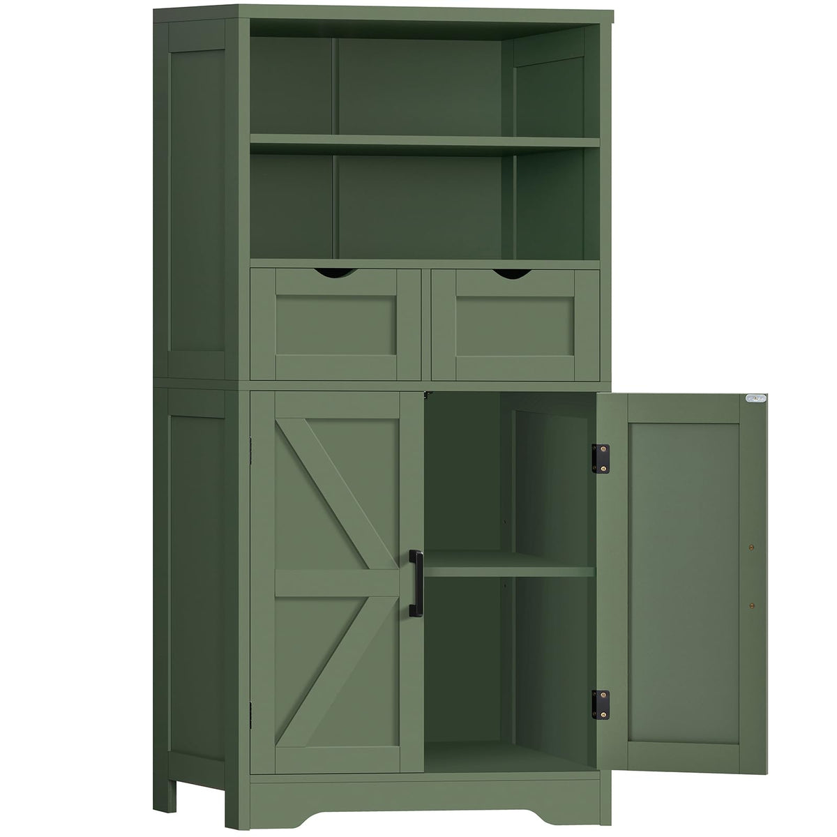 TEENFON Storage Cabinet, Coffee Bar Cabinet with 3 Drawers, 2 Adjustable Shelves & 2 Doors, Buffet Cabinet, Kitchen Cabinet for Kitchen, Dining Room, Living Room, White