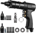 Pneumatic Rivet Nut Gun Tool, 1/4, 5/16 inch Heavy Duty Adjustable Speed Air Rivet Gun with Mandrels Riveting Gun Kit Riveter Set Pull Rivnut Gun (803 Model)