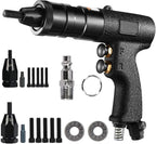 Pneumatic Rivet Nut Gun Tool, 1/4, 5/16 inch Heavy Duty Adjustable Speed Air Rivet Gun with Mandrels Riveting Gun Kit Riveter Set Pull Rivnut Gun (803 Model)