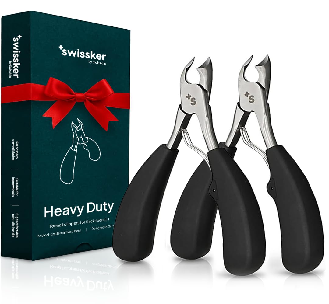 Swissker by Swissklip Heavy Duty Toenail Clippers for Seniors & Thick Nails