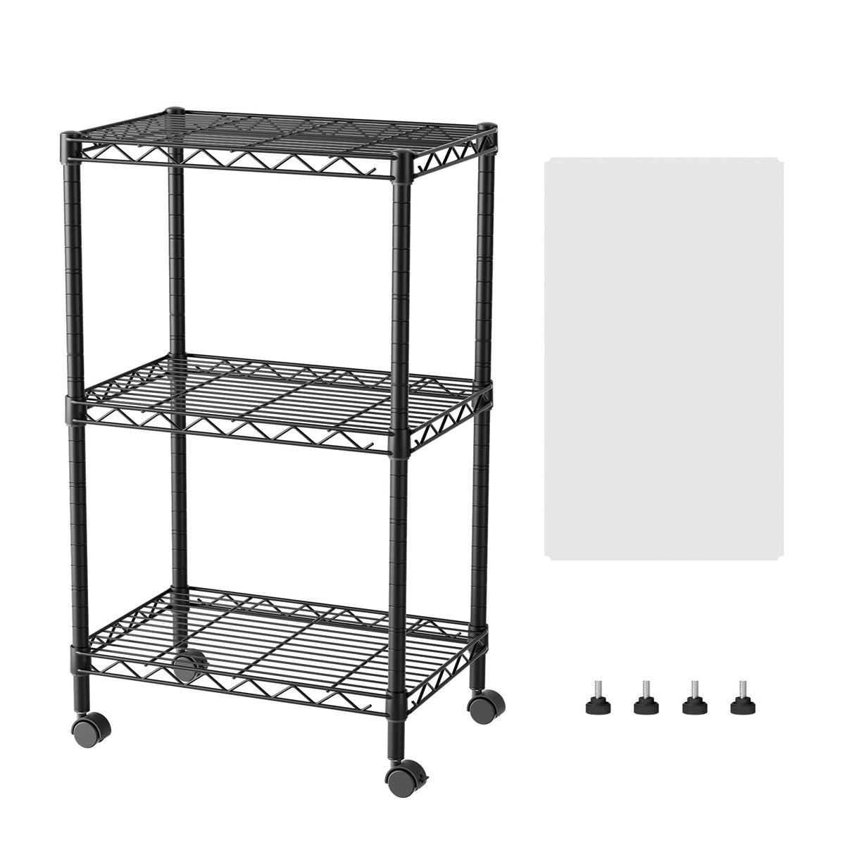 SINGAYE 5 Shelves Storage Wire Shelf Closet Metal Shelving Pantry Wheels