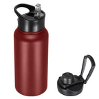 32 oz Insulated Water Bottle Bulk 8 Pack, Stainless Steel Sports Water Bottles with Straw Lid & Wide Mouth Lids, Double Walled Vacuum, Leak Proof, White