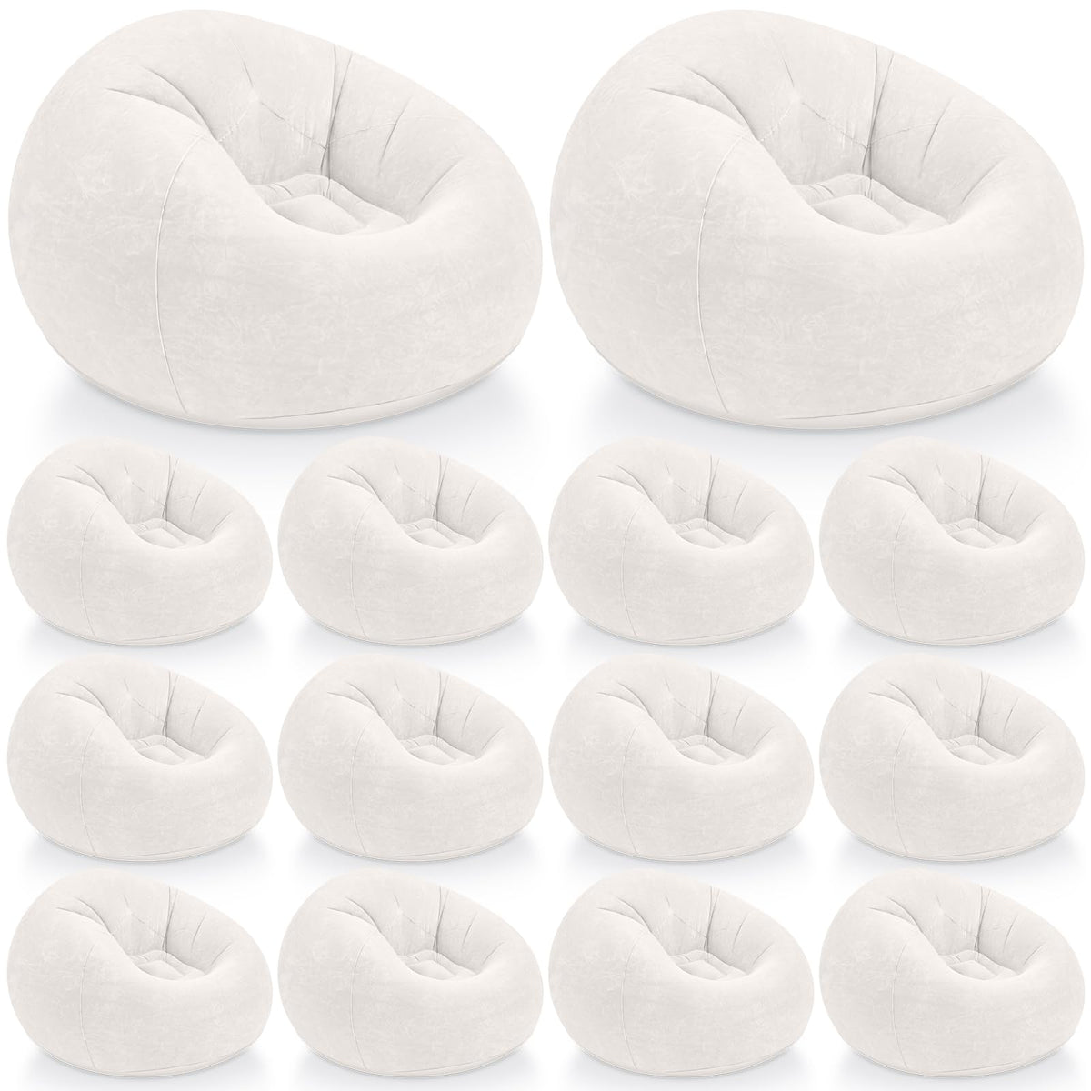 Realspring Inflatable Bean Bag Chairs,Coffee,4 Pcs