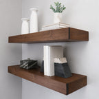 Urbandi Modern Floating Shelves 3 Inches Thick for Wall, Wide Shelves for Kitchen, Living Room, Bedroom, and Bathroom, Natural Pine Wood, Rustic Wooden Shelf, (Set of 2) (Provincial, 24Lx3Hx8D)