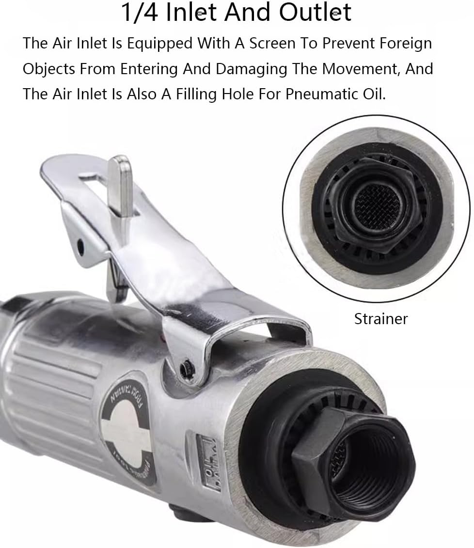 3 Inch Pneumatic Angle Grinder, Long Handle Pneumatic Cut-Off Tool, 18000 Rpm Cutting Machine Air Cut-Off Tool Extended Cutting Tool, 1/4 Inch Air Inlet