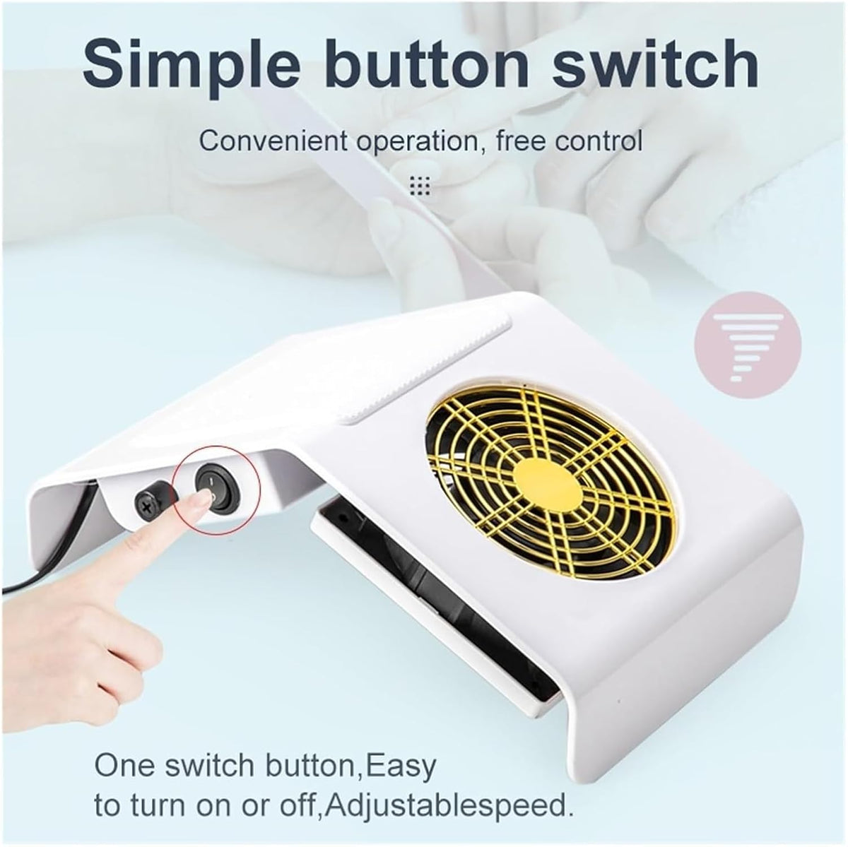 Nail dust Collector,Nail Tech Vacuum， Nail Dust Collector Acrylic Nail Dust Collector Powerful Nail Cleaner Nail Vacuum Machine Strong Suction(White 10 Bag)