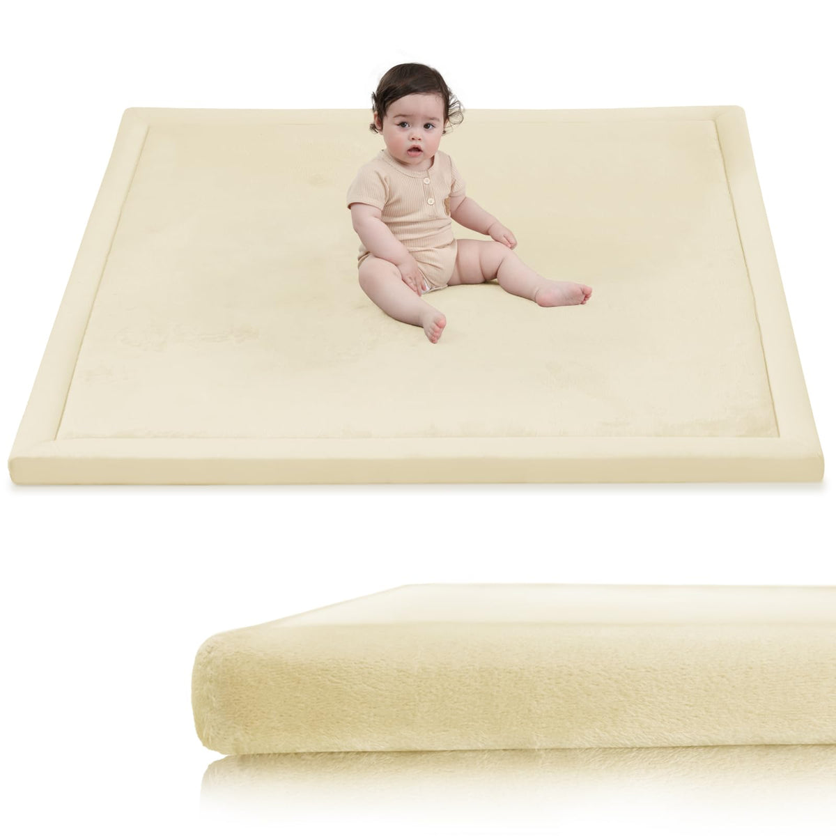 Huloo Sleep Large 1.3" Thick Baby Play Mat for Floor, 79"×59"(Dark Gray)