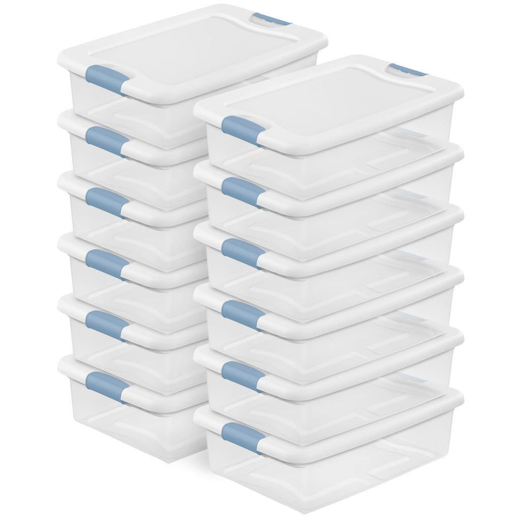 Sterilite Latching Box with Lids for Home and Office, 32 Quart, 6-Pack