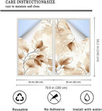 Modern Leaves Stained Glass Window Stickers 35.4Wx55.1L inch x 2pcs