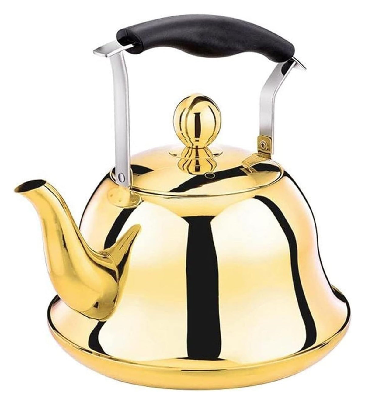 Gold Stainless Steel Whistling Tea Kettle for Stove Top - Cute and Functional Boiling Teapot(Rose Gold,4L)