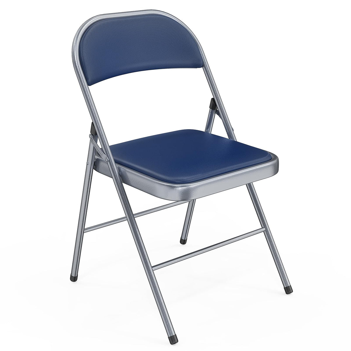 VINGLI 10 Pack Folding Chairs with Padded Seats, Metal Frame with Pu Leather Seat & Back, Capacity 350 lbs, Black