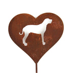 Pet Dog, Cat, Rabbit or Bird Keepsake Memorial Heart Garden Stake 20 to 28 Inches Tall (Large Heart, 28" Tall, Cairn Terrier, Naturally Rusted)