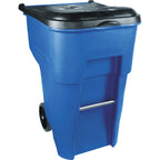 Rubbermaid Commercial Products Brute Rollout Trash Can, Gray, 65-Gallon
