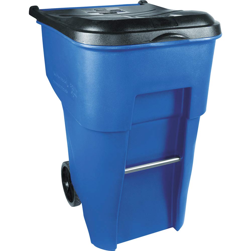 Rubbermaid Commercial Products Brute Rollout Trash Can, Gray, 65-Gallon