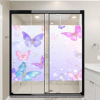 Glam Butterflies Stained Glass Window Stickers 31.5Wx55.1L inch x 2pcs