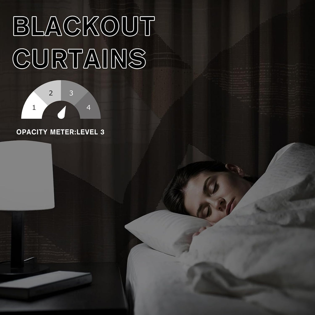 Mid Century Blackout Curtains & Gifts, Thermal Insulated Room Darkening Grommet Drapes for Bedroom Living Room, Minimalist Modern Abstract Window Treatments, 108 Inch Drapes 2 Panel Set