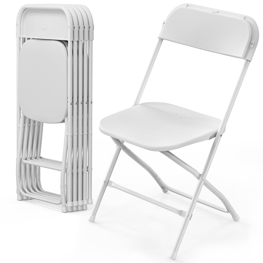 VINGLI 40 Pack Black Plastic Folding Chair, Indoor Outdoor Portable Stackable Commercial Seat with Steel Frame 350lb. Capacity for Events Office Wedding Party Picnic Kitchen Dining