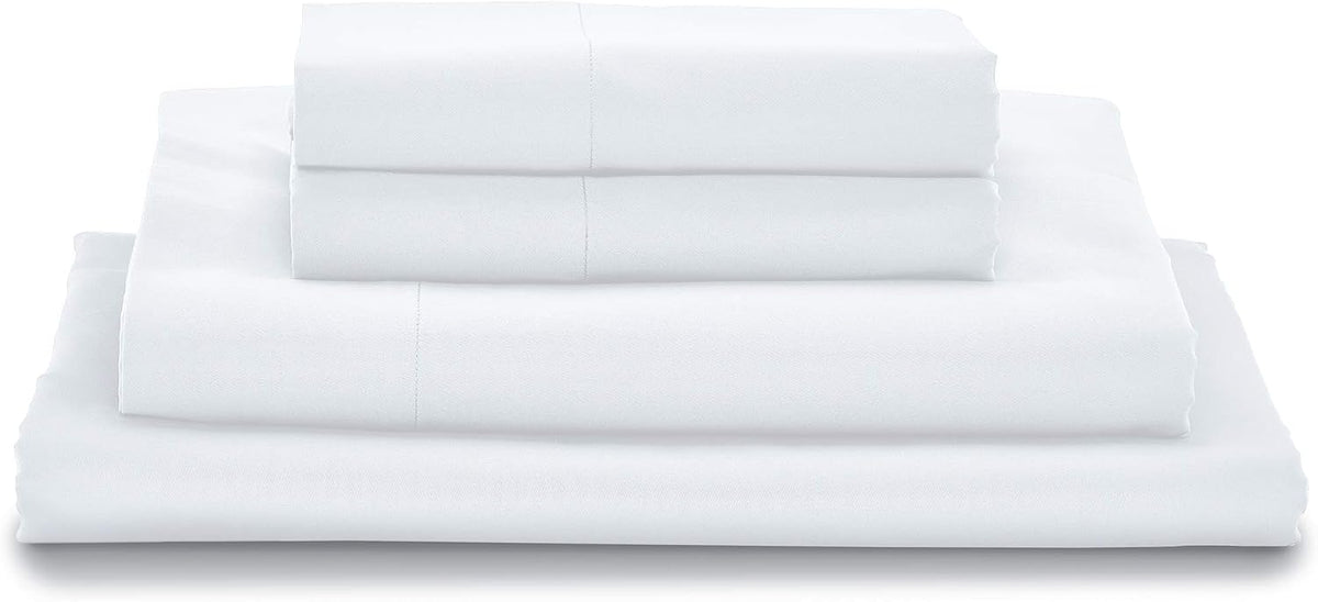 MyPillow Giza Dreams Bed Sheets, 100% Certified Giza Egyptian Cotton, Deep Pocket, Sateen Weave [Queen, White]
