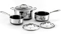 HexClad 6pc Hybrid Nonstick Pot Set with Lids, 2, 3 & 8 Qt Pots