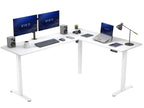 VIVO Light Wood 63 x 55 in Corner Standing Desk, DESK-E3CTGC
