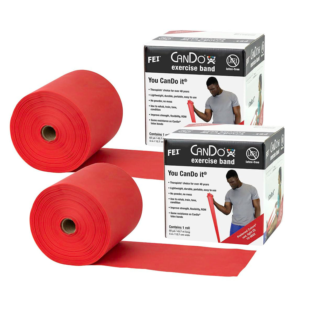 CanDo Twin-Pak Latex-Free Exercise Band, Gold, 100 Yard