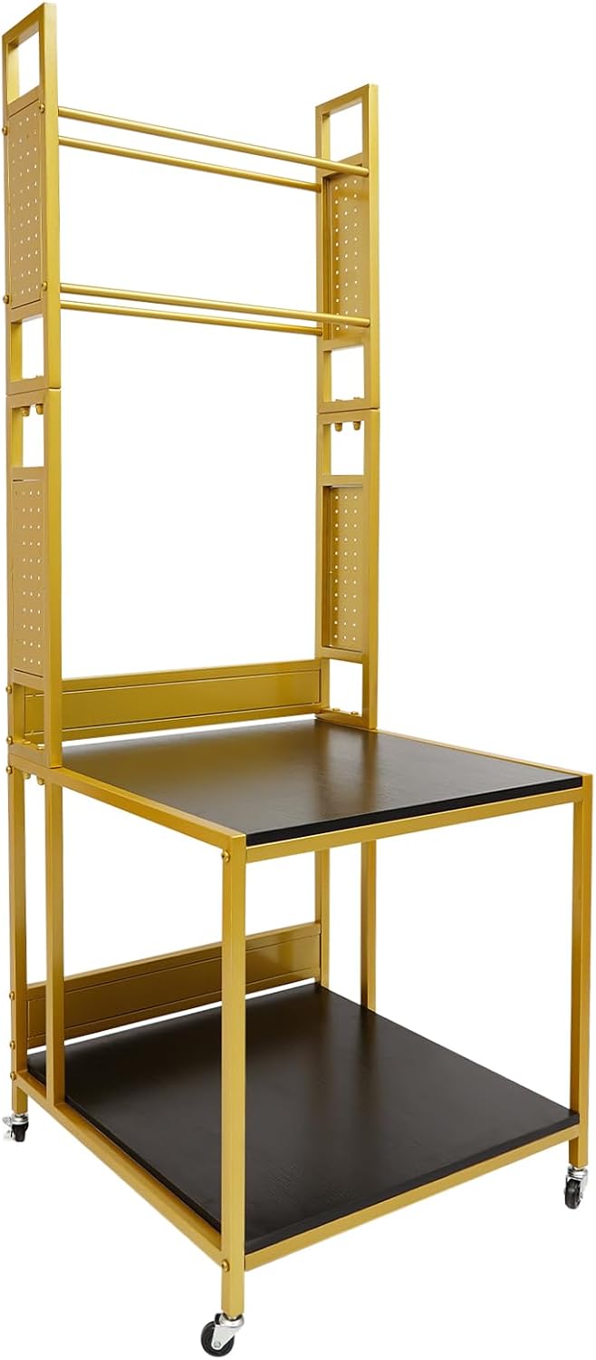 3D Printer Stand with Filament Storage Rack, 2-Tier Heavy Duty Mobile Printer Table with Wheels for Studio Office Storage and Organization