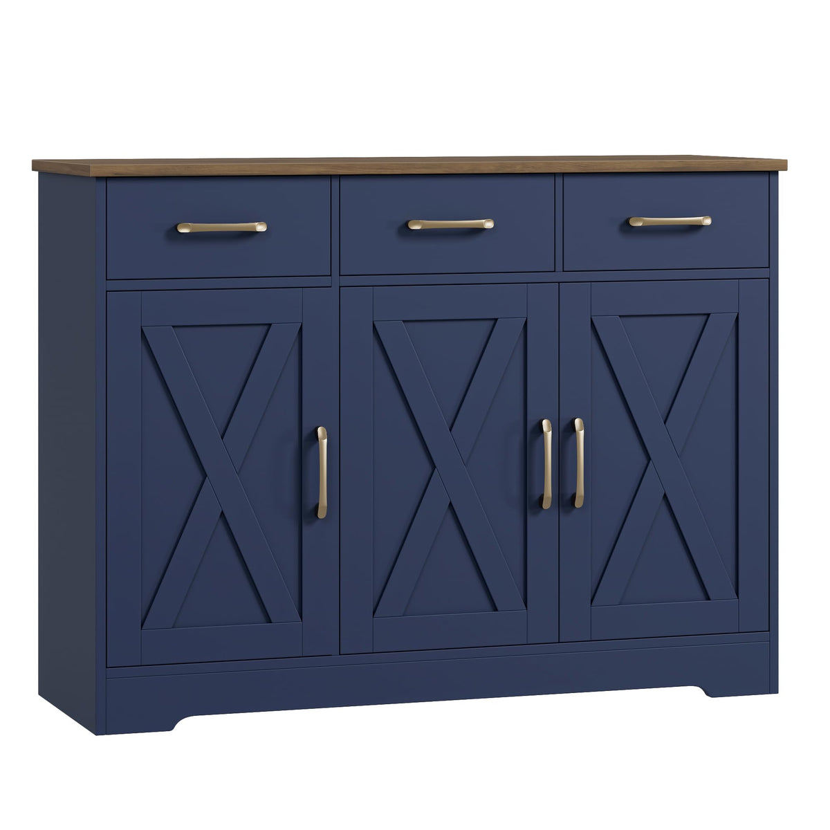 HOSTACK Kitchen Buffet Cabinet with Storage, Sideboard Coffee Bar, White