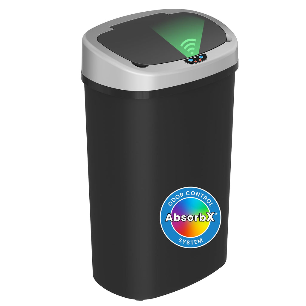 iTouchless 50L / 13 Gal. Dog-Proof Sensor Kitchen Trash Can | Odor Filter