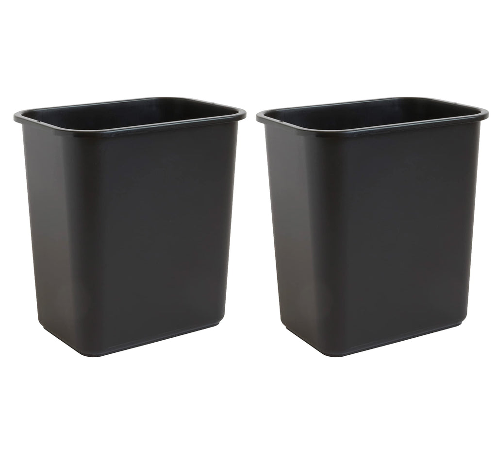 United Solutions 7.7 Gallon Trash Wastebasket, 12 Pack, Black, Under Desk