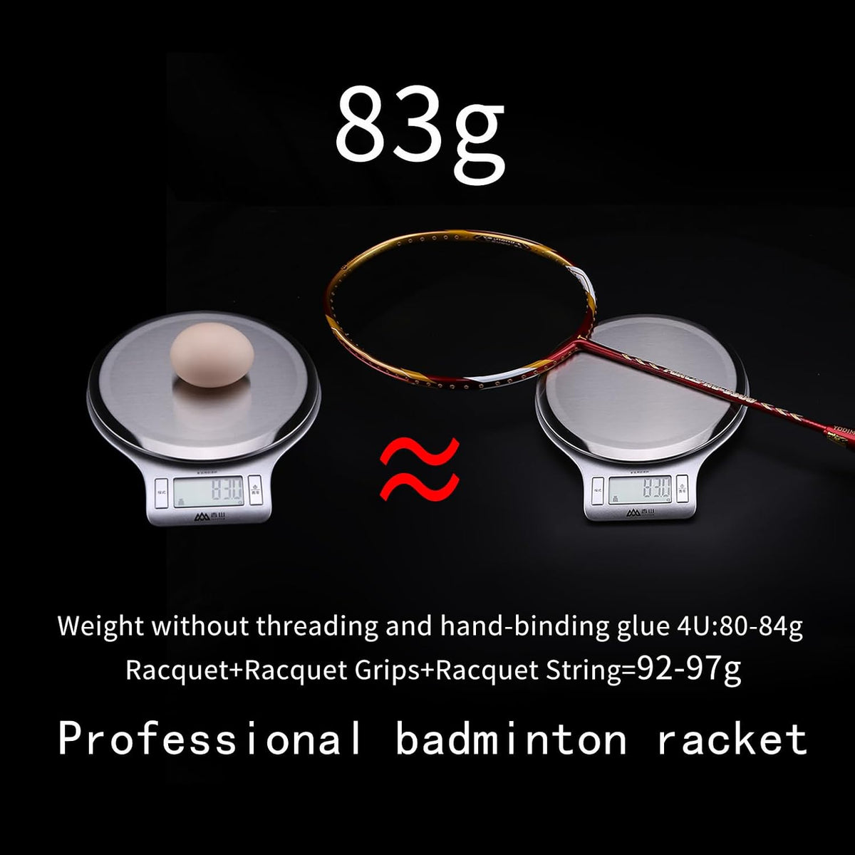 2 Player Graphite Badminton Racket Set - Including 1 Badminton Bag/1 Rackets/2 Feather Shuttlecocks/12