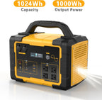 1000W Portable Power Station 1024Wh LiFePO4 for Outdoor & Home