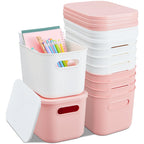 Hoolerry 8 Pieces Storage Bins, 14.2 x 10.2 x 9.5 Inch, Black