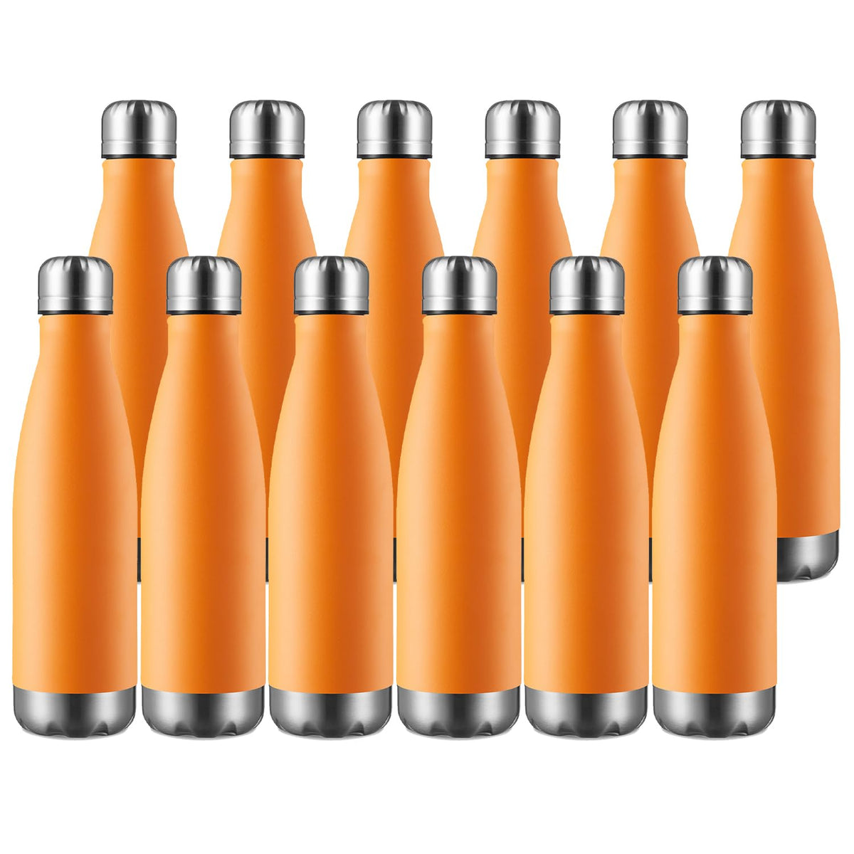 MEWAY 17oz Sport Water Bottle Vacuum Insulated Stainless Steel Sport Water Bottle Leak-Proof Double Wall Cola Shape Water Bottle,Keep Drinks Hot & Cold (colorful，12 Pack)