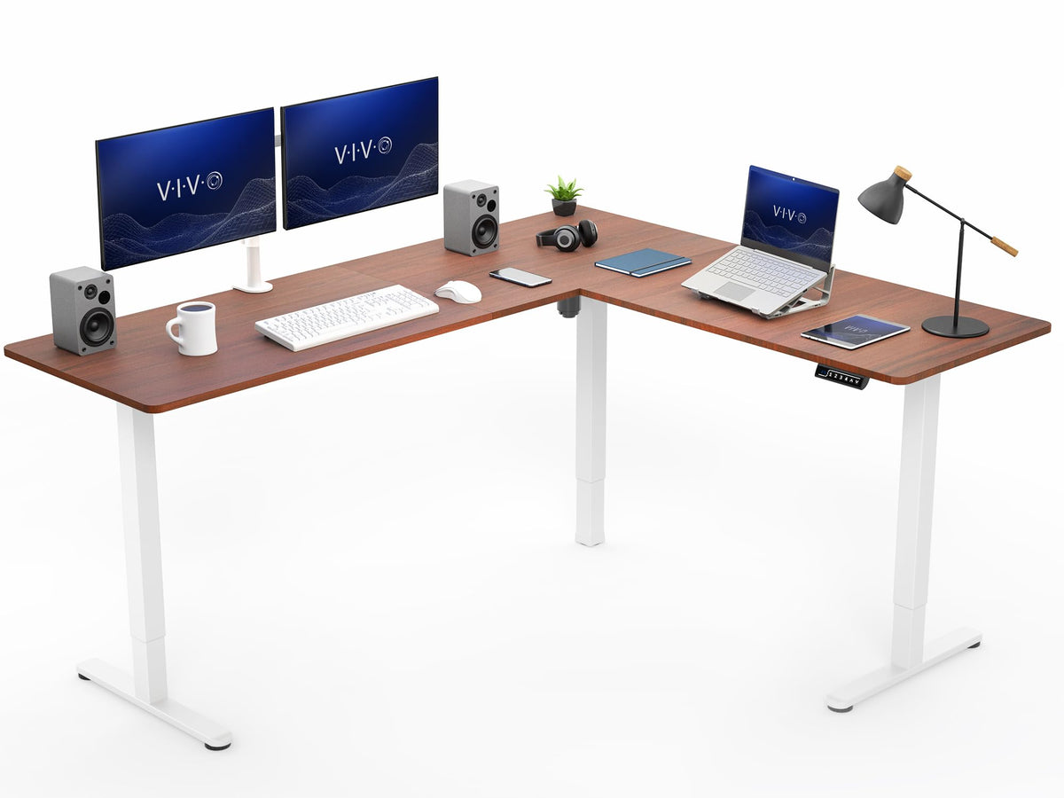 VIVO Black 63 x 55 in Corner Standing Desk, DESK-E3CTB
