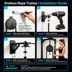 Endless Rope Trainer, Suspension Trainer with Adjustable Resistance