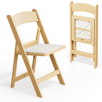 VINGLI Resin Folding Chairs with Cushion, Foldable Plastic Chair with Comfortable Padded Seats, Perfect for Event Party Indoor Outdoor, White, 8 PC
