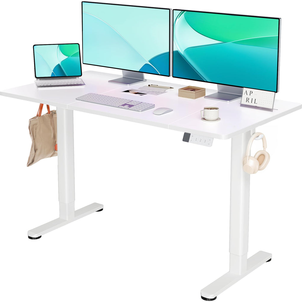 YDN 32 x 19 Inch White Electric Standing Desk